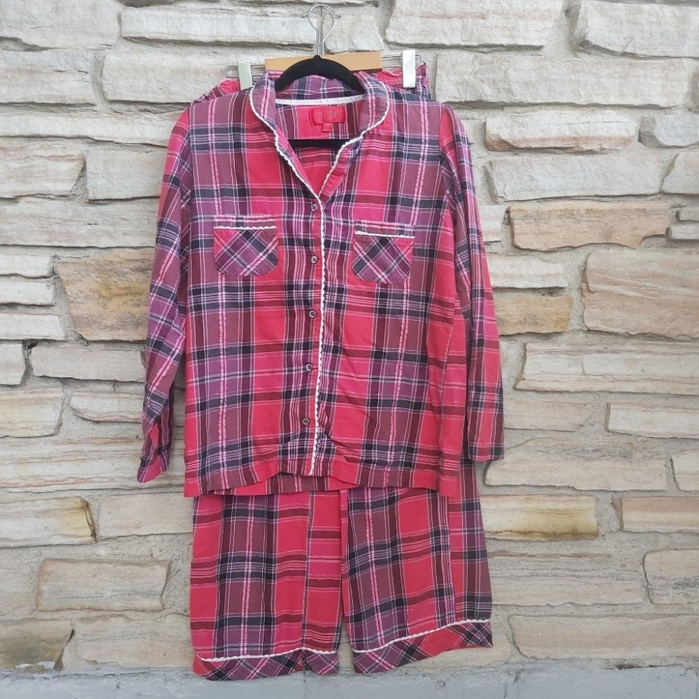 Victoria Secret Plaid 2 Piece Pajama Set
